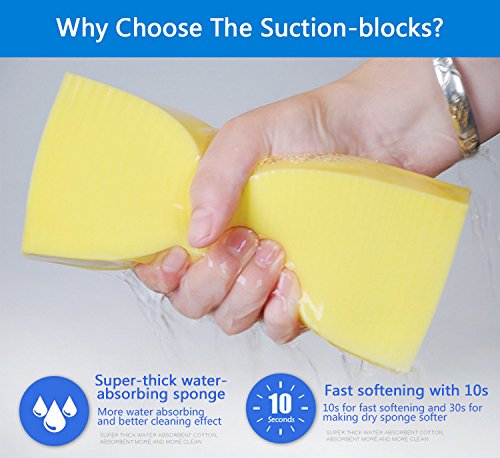 SAUGWUNDER Cleaning Sponge Super Absorbent Water Durable ^-^ 17.5×7.5×3.5 cm[6.9 x 3 x 1.38 inches] Use for Household Clean Cars/Boats The dust and Dirt on Furnitures,Bathtubs&etc.